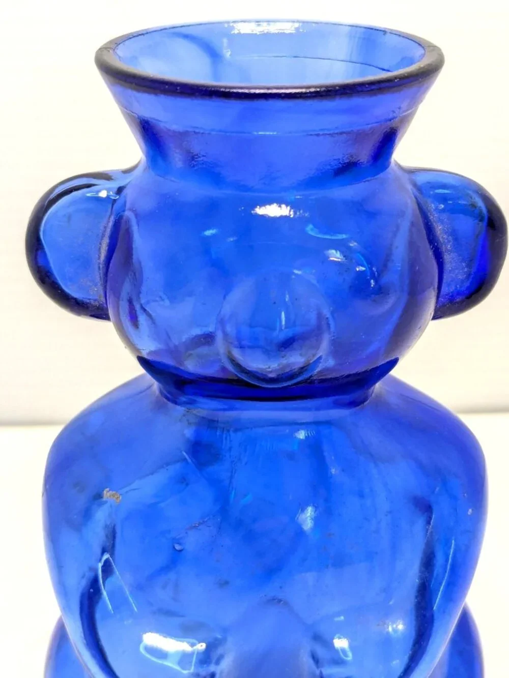 Vintage Cobalt Blue Glass Koala Bear Bud Vase 1950s Maryland Glass Corporation